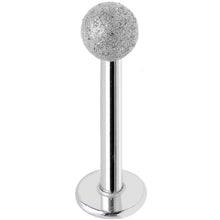 16G 3/8 Silver Sandblasted Steel Monroe Labret 3mm Ball