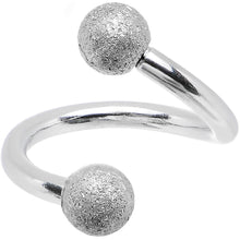 16G 5/16 Silver Sandblasted Steel Spiral Barbell 3mm Ball