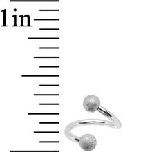 16G 5/16 Silver Sandblasted Steel Spiral Barbell 3mm Ball