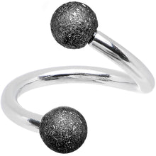 16G 5/16 Black Sandblasted Steel Spiral Barbell 3mm Ball