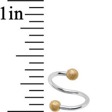 16G 3/8 Gold Tone Sandblasted Ball Ends Spiral Twister Ring