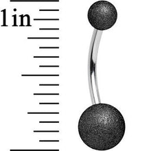 14G 1/2 Black Sandblasted Steel Belly Ring 5mm and 8mm Ball