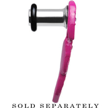 4G Pink Gem Brilliant Angel Wing Single Flare Steel Plug