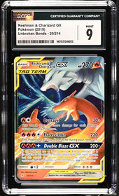 2019 Unbroken Bonds Reshiram & Charizard GX 9 CGC #20/214