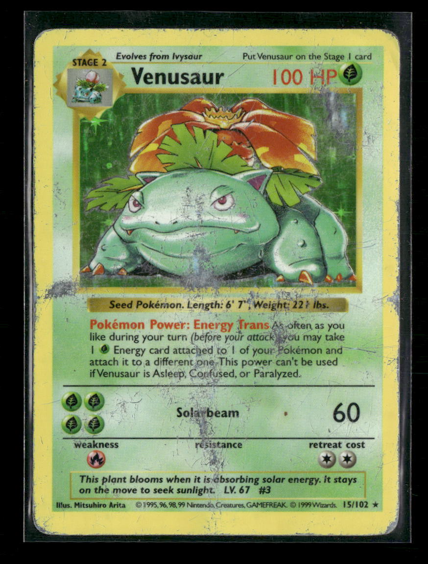 Base Set Venusaur #015/102 Damaged