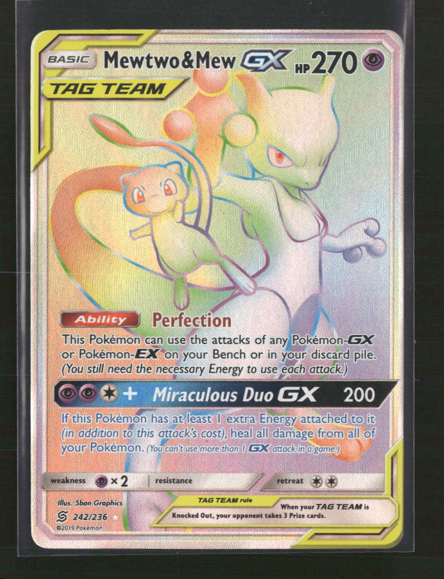 SM - Unified Minds Mewtwo & Mew GX (Secret) #242/236