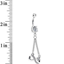 Clear Cubic Zirconia Dazzling Infinity Symbol Dangle Belly Ring