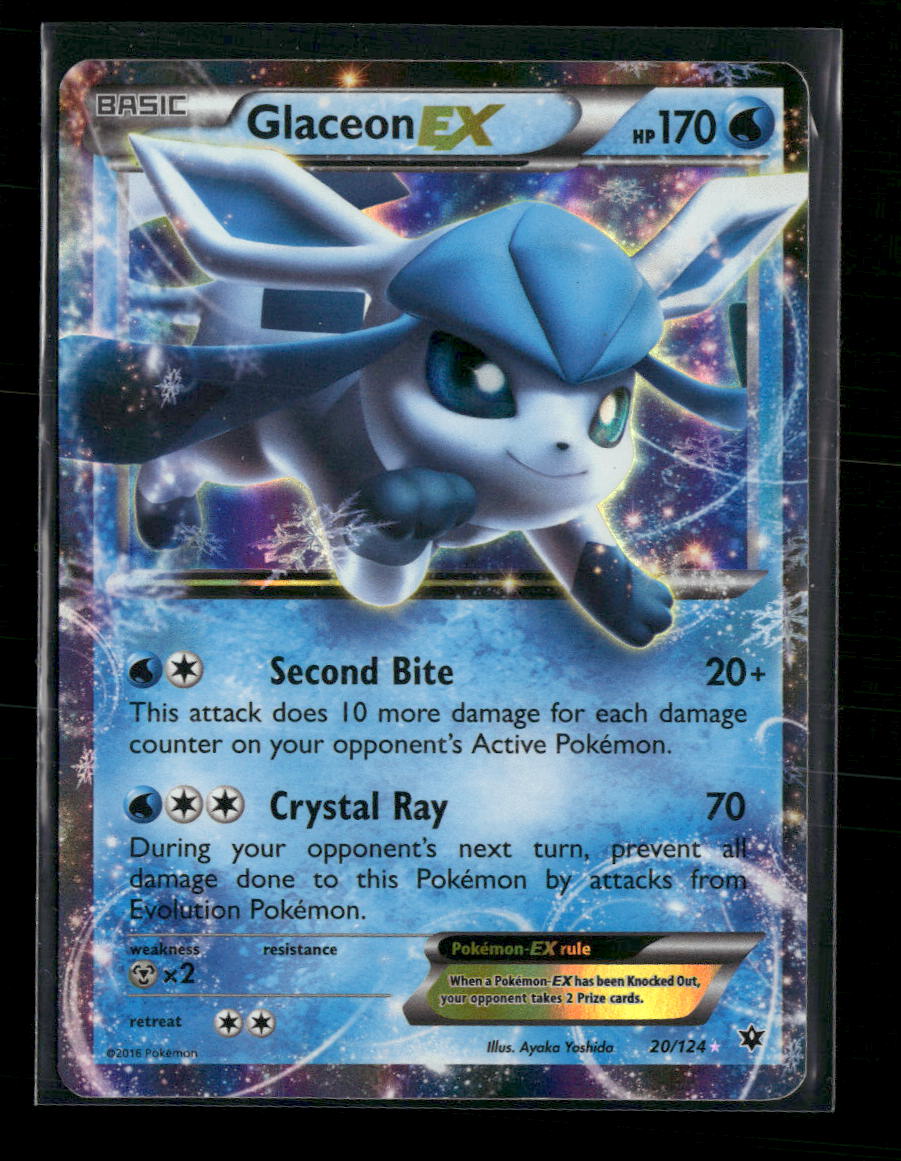 XY - Fates Collide Glaceon EX Damaged #20/124