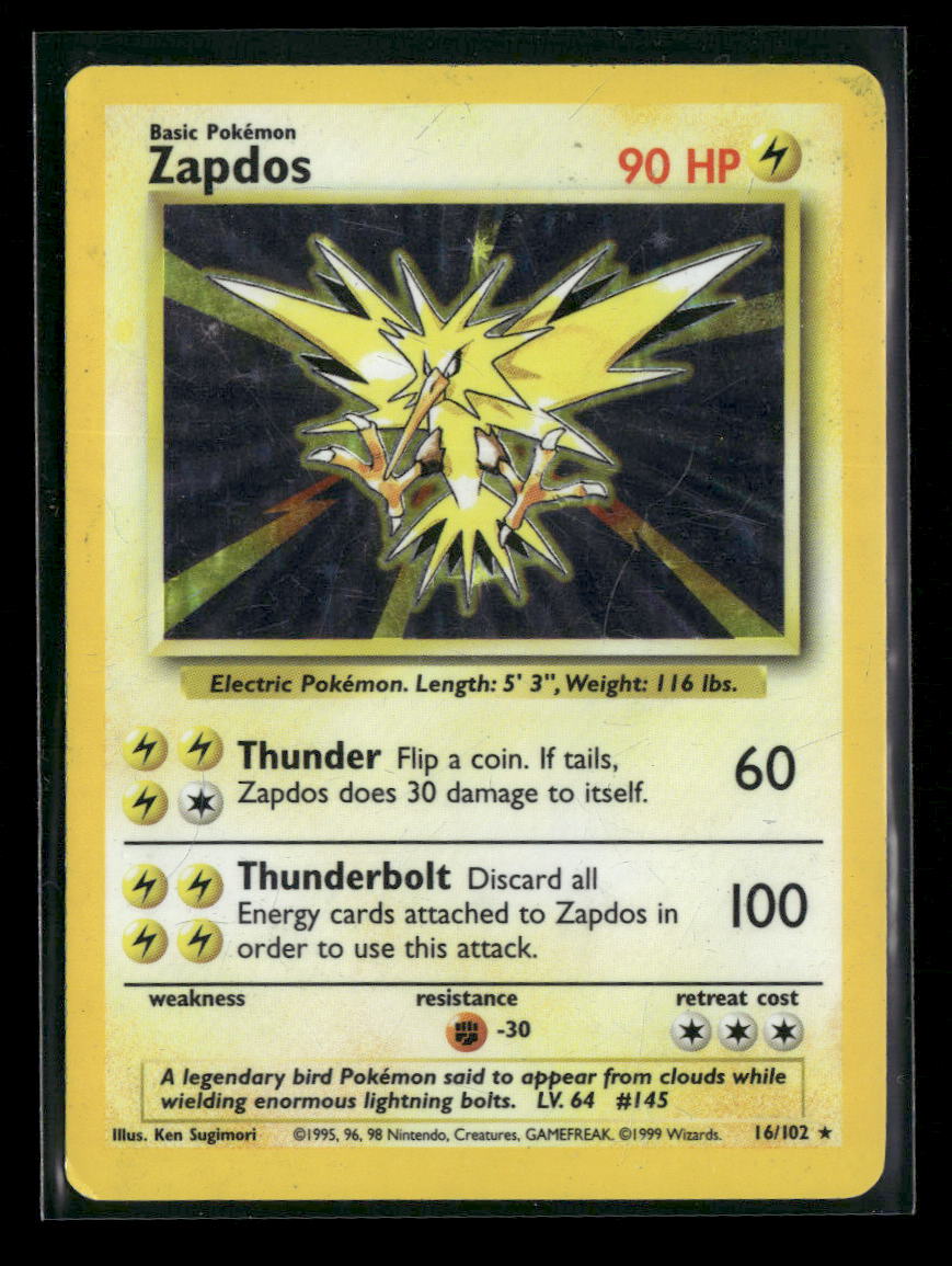Base Set Zapdos #016/102 *Damaged*