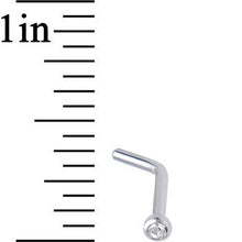 18G Clear Gem Stainless Steel L-Shaped Nose Ring 1/4