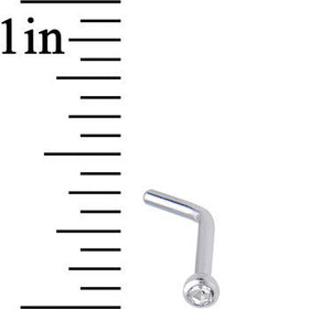 18G Clear Gem Stainless Steel L-Shaped Nose Ring 1/4