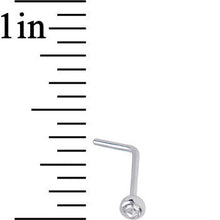 22G Clear Gem Stainless Steel L-Shaped Nose Ring 1/4