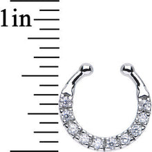 Clear CZ Wreath of Sparkle Non-Pierced Clip On Fake Septum Ring