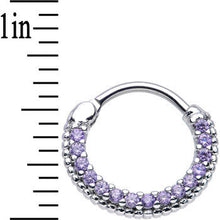 16G 3/8 Tanzanite CZ Ring of Brilliance Septum Clicker