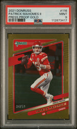 2021 Panini Donruss Press Proof Gold Patrick Mahomes Ii 9 PSA #116