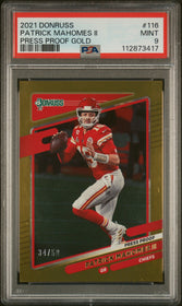 2021 Panini Donruss Press Proof Gold Patrick Mahomes Ii 9 PSA #116