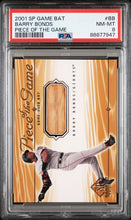 2001 Sp Game Bat Piece Of The Game Piece Of The Game Barry Bonds 8 PSA #BB