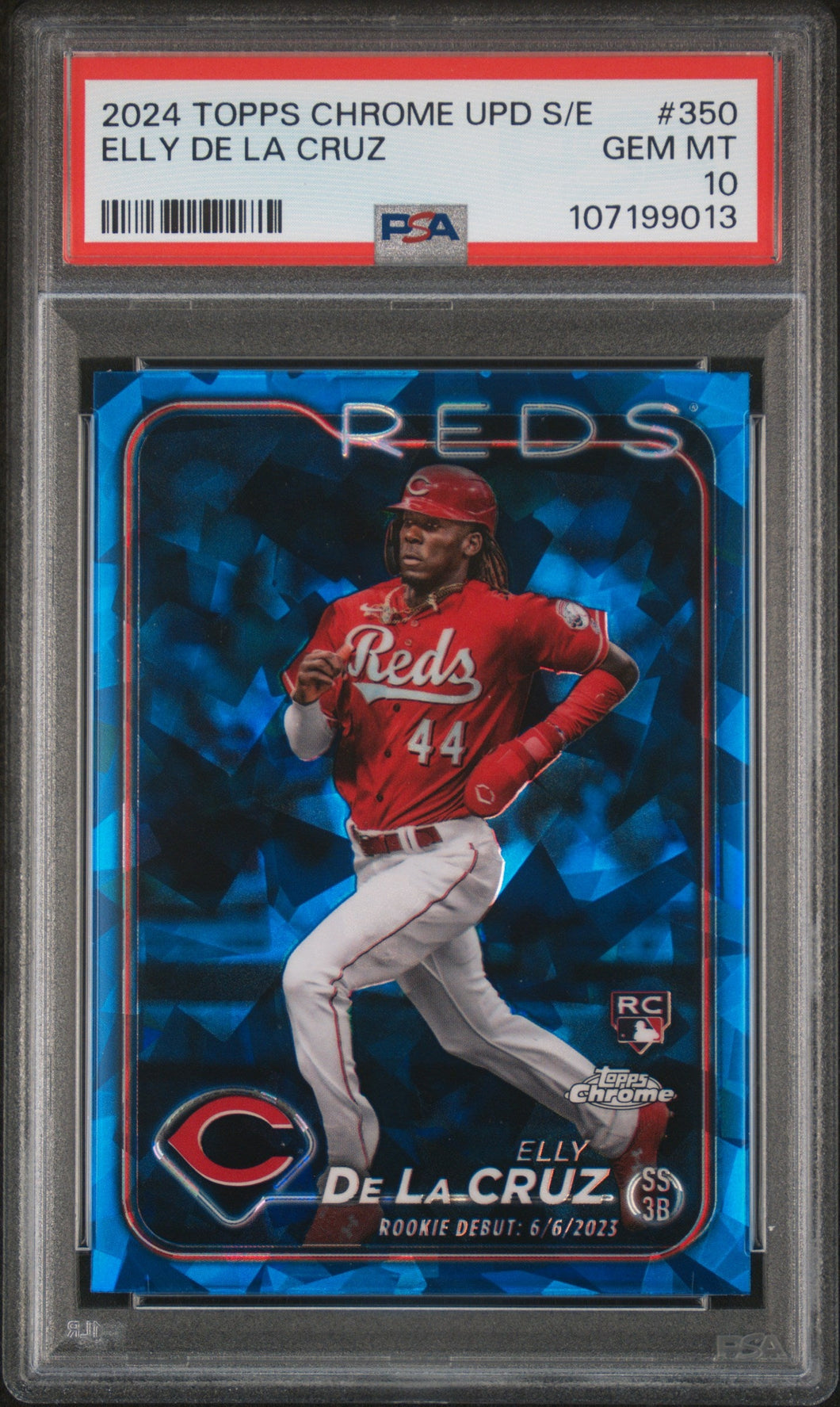 2024 Topps Chrome Sapphire Update Series Elly De La Cruz 10 PSA #350