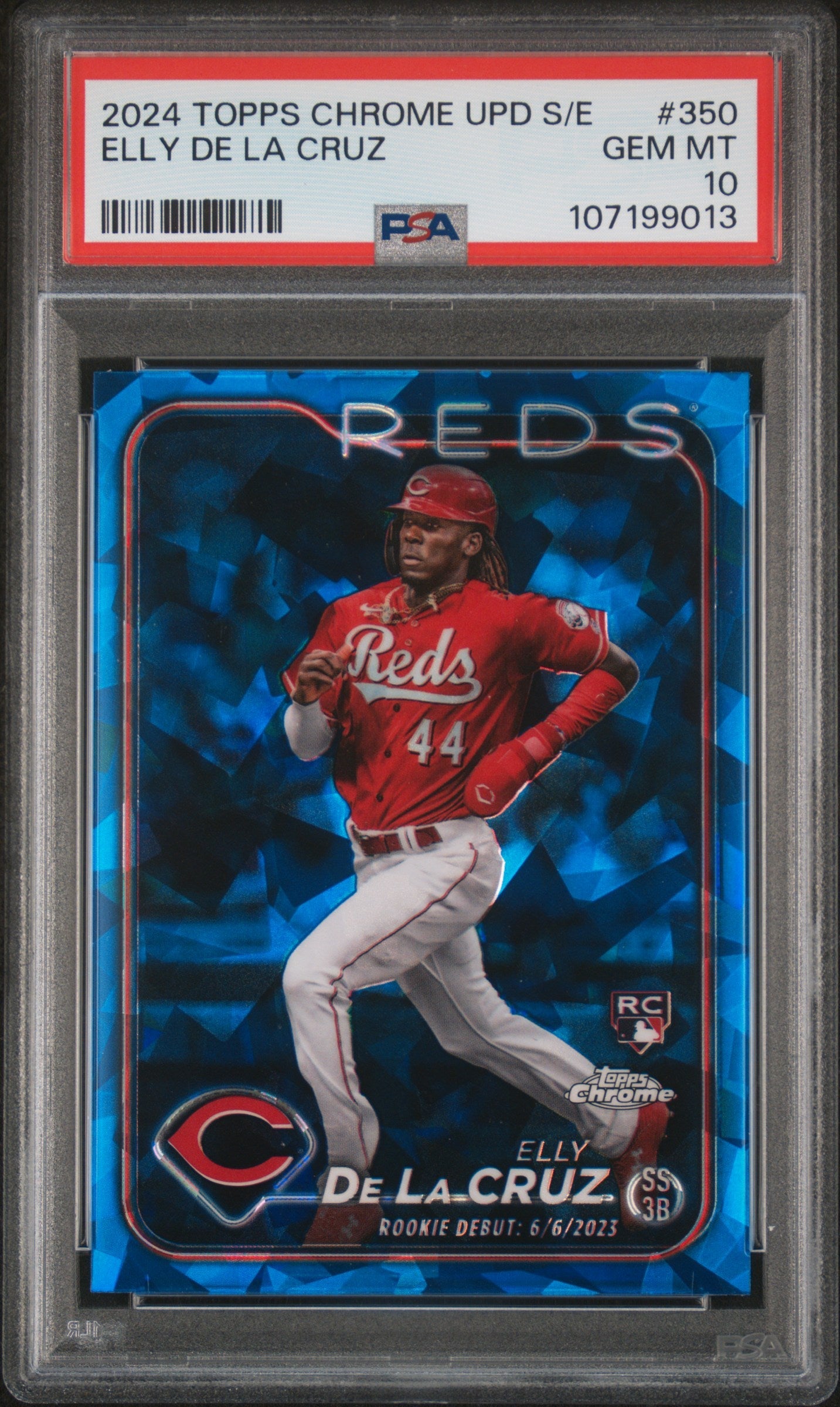 2024 Topps Chrome Sapphire Update Series Elly De La Cruz 10 PSA #350