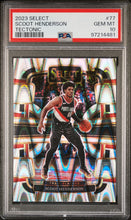 2023 Panini Select Tectonic Scoot Henderson 10 PSA #77