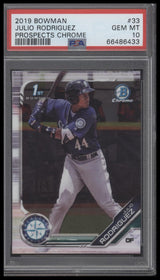 2019 Bowman Prospects Chrome Prospects Chrome Julio Rodriguez 10 PSA #33