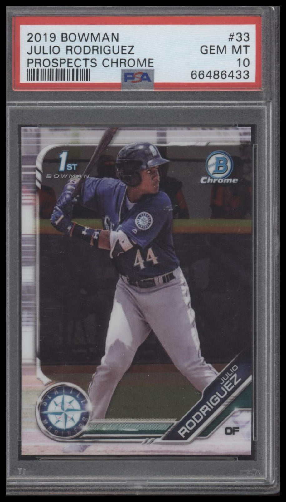 2019 Bowman Prospects Chrome Prospects Chrome Julio Rodriguez 10 PSA #33