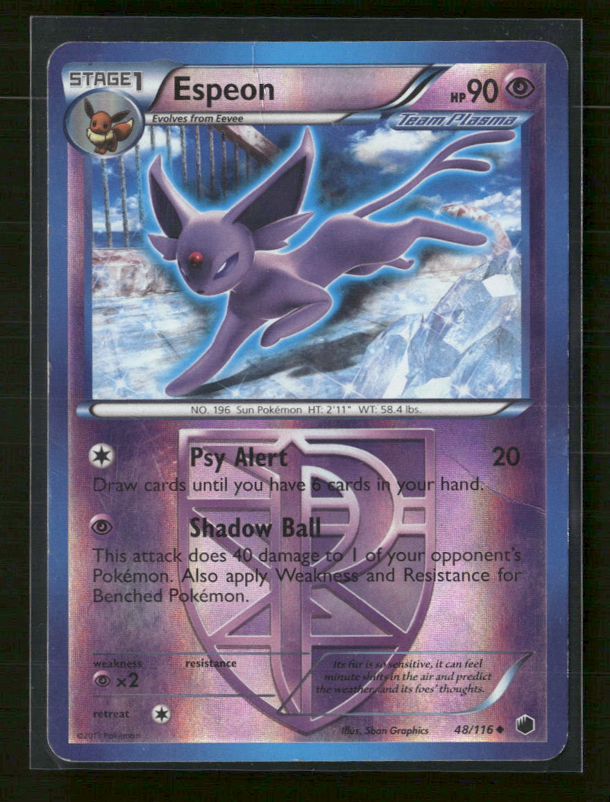 Plasma Freeze Espeon (Team Plasma) #48/116 Damaged