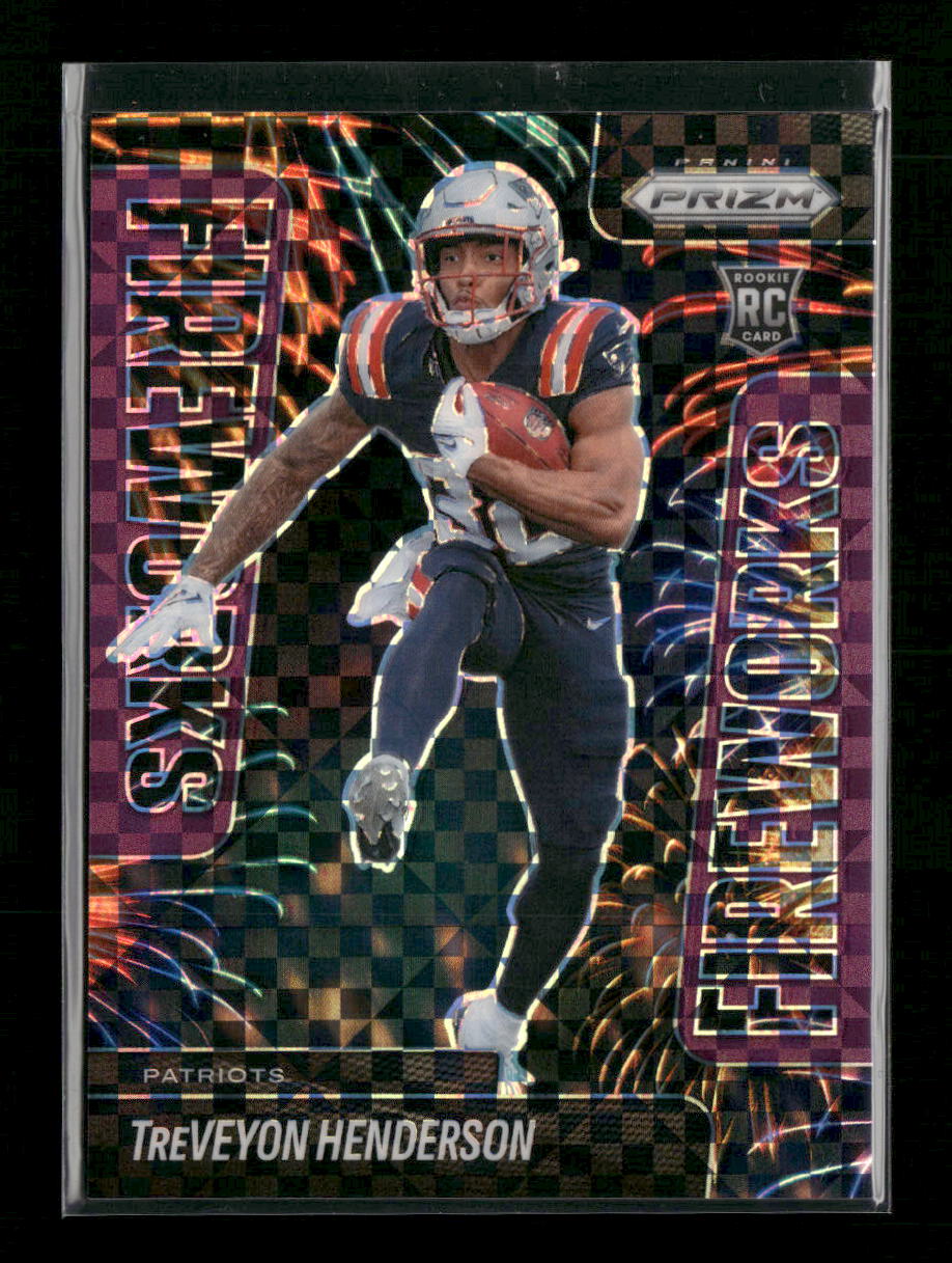 2025 Panini Prizm Fireworks Purple Power TreVeyon Henderson #/49 #24