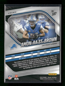 2025 Panini Prizm Black and White Checker Amon-Ra St. Brown #187