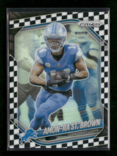 2025 Panini Prizm Black and White Checker Amon-Ra St. Brown #187