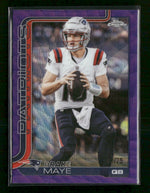 2025 Topps Chrome Purple Wave Refractor Drake Maye #/75 #207