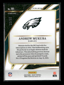 2025 Panini Select Tie-Dye Prizm Andrew Mukuba #/25 #291