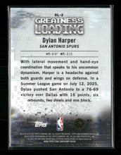 2025-26 Bowman Greatness Loading Dylan Harper #GL-2