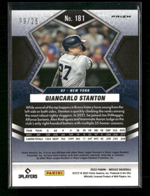 2022 Panini Mosaic White Mosaic Giancarlo Stanton #/25 #181