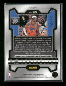 2023-24 Panini Prizm Silver #/175 Shai Gilgeous-Alexander #85