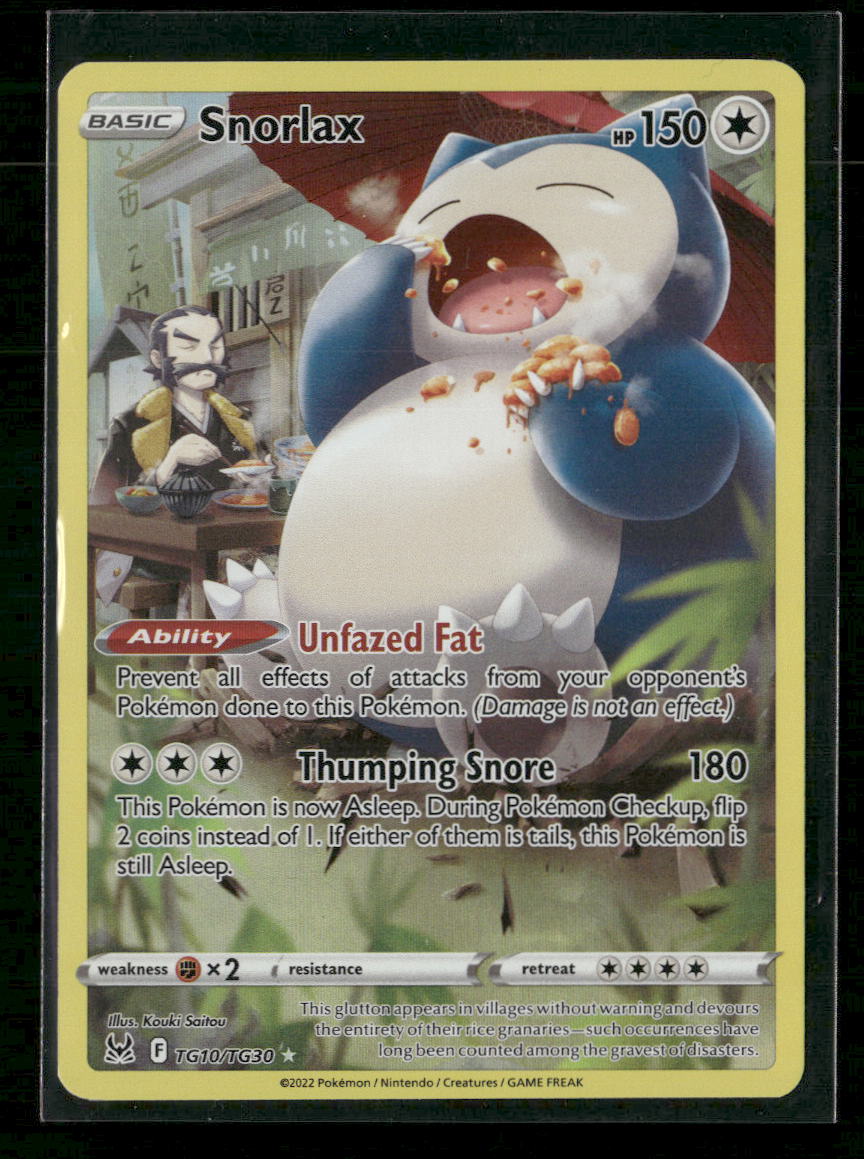 SWSH11: Lost Origin Trainer Gallery Snorlax #TG10/TG30