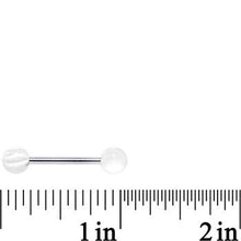 White Acrylic Marvelously Marbled Barbell Tongue Ring
