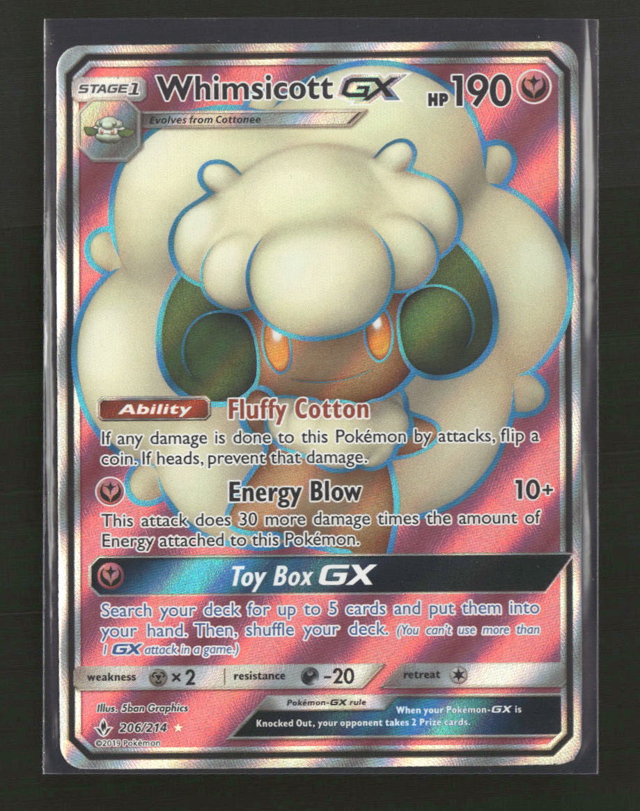 SM - Unbroken Bonds Whimsicott GX (Full Art) #206/214