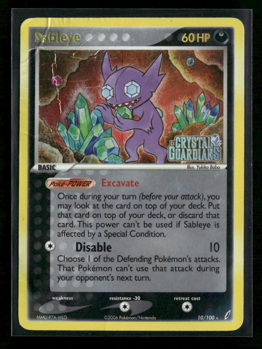 Crystal Guardians Sableye Reverse Holofoil #10/100 *Damaged*