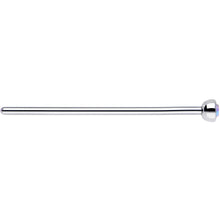 20G 3/4 Aurora CZ Steel Straight Fishtail Nose Ring 2mm