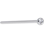 18G 3/4 Clear CZ Steel Straight Fishtail Nose Ring 2.5mm