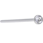 20G 3/4 Clear CZ Steel Straight Fishtail Nose Ring 2.5mm