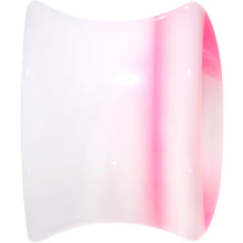 9/16 White Pink Acrylic Adoring Heart Saddle Plug
