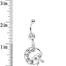 Clear Gem Wreath and Butterfly Dangle Belly Ring