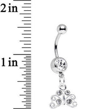 Clear Gem Pretty Petite Butterfly Dangle Belly Ring