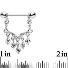 Clear Gem Victorian Vision Dangle Nipple Ring Set