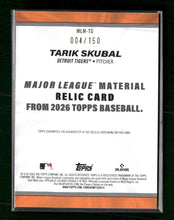2026 Topps Major League Materials Relics Blue Tarik Skubal #/150 #MLM-TS
