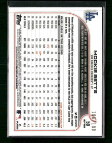 2022 Topps Chrome Pink Logo Refractor #/199 Mookie Betts #100
