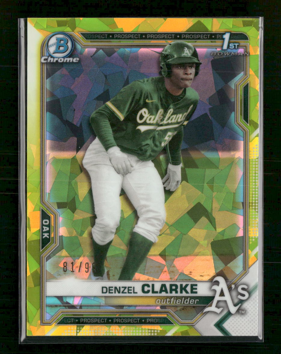 2021 Bowman Draft Yellow Sapphire #/99 Denzel Clarke #BDC-128