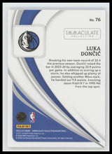 2023-24 Panini Immaculate Collection Luka Doncic #/99 #76